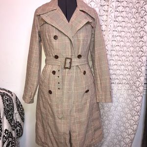 Plaid Trench Coat